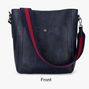 Boho bucket crossbody vegan leather bag🌸